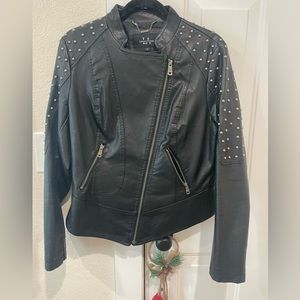 Vegan leather studded jacket